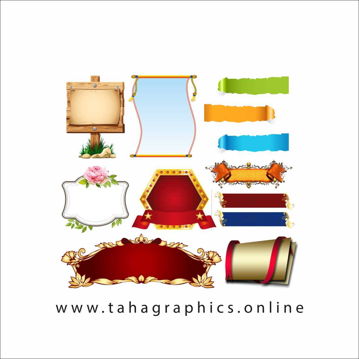 Set tag label Royalty Free Download Shapes