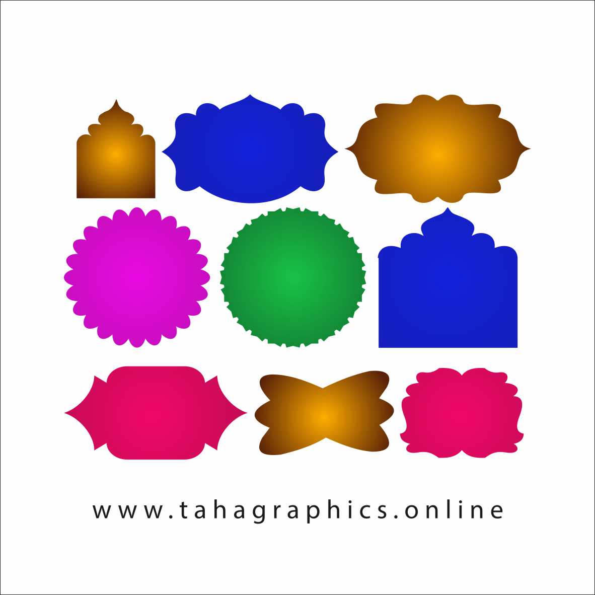 Vector Colorful Decorative Frames patterns Shapes