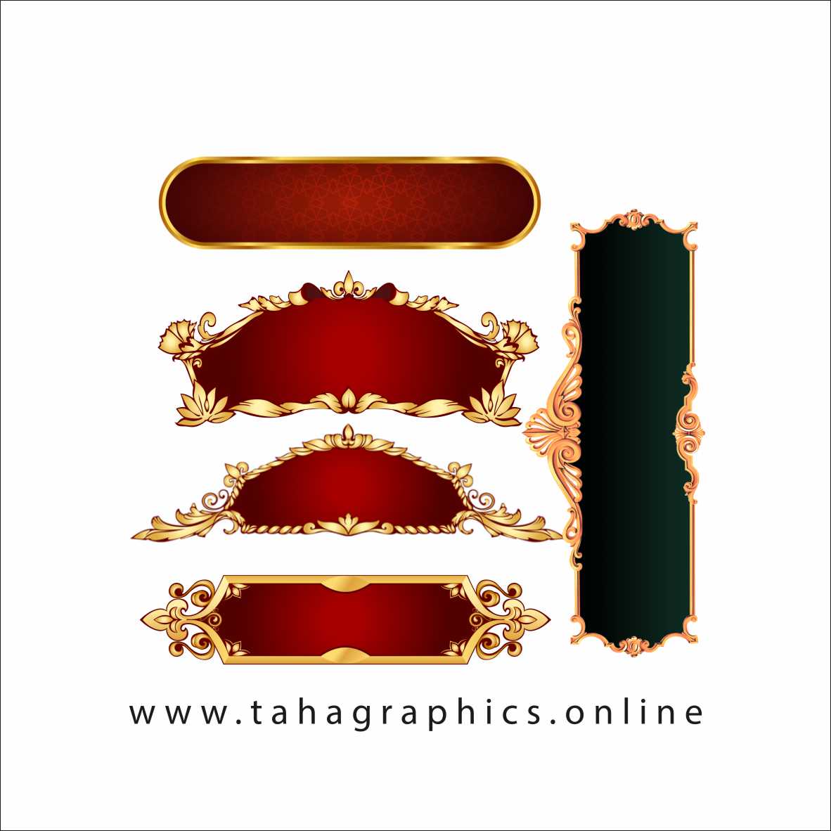 Golden gradient border Islamic frame Free Download Shapes