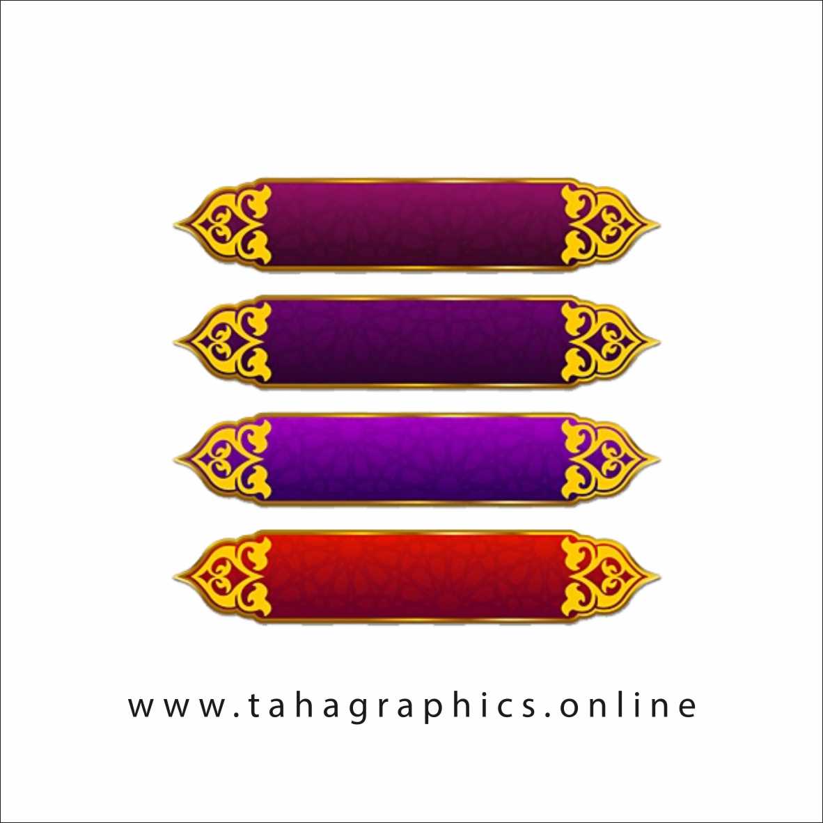 Set Of Luxury Golden Arabic Islamic Banner Title Frame Free Download Shapes