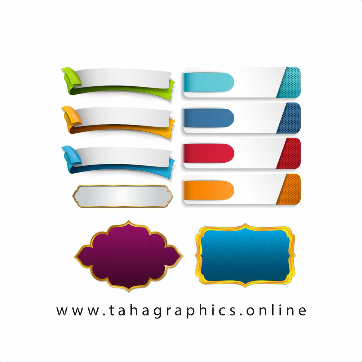 Different designs of banners and frames Free Download Shapes
