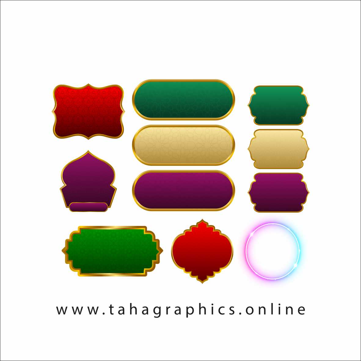 3D Golden Frames Shapes Free Download Shapes