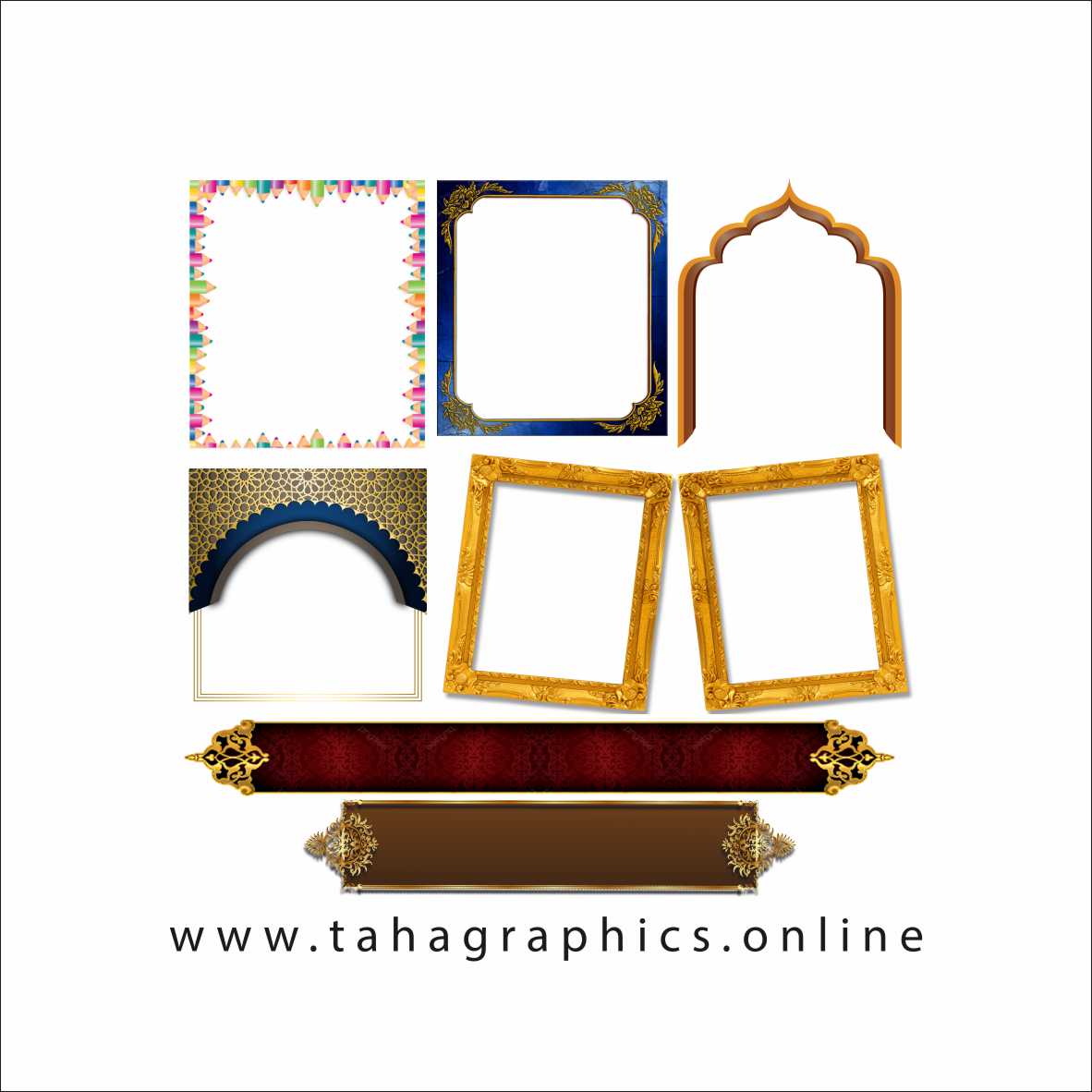 Islamic Banner Decor Elements PNG Images Free Download Shapes