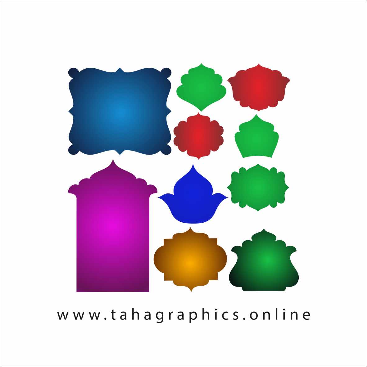 Decorative Colorful Islamic Labels, Banner, Poster, Mehfil Free Download Shapes